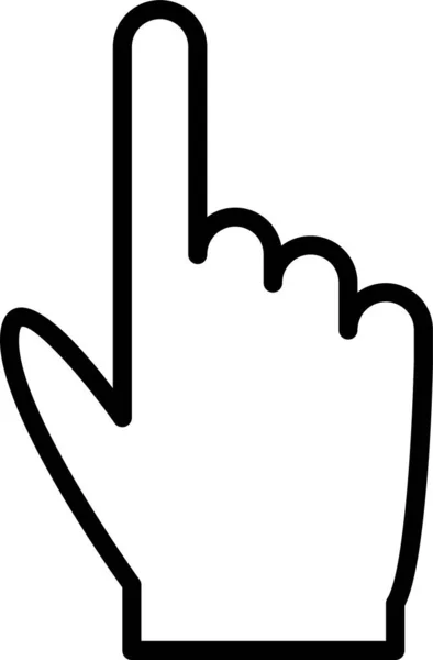 Finger Pekar Riktning Ikon Kontur Stil — Stock vektor