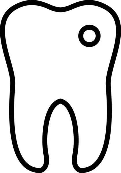 Icono Del Molar Dental Estilo Contorno — Archivo Imágenes Vectoriales