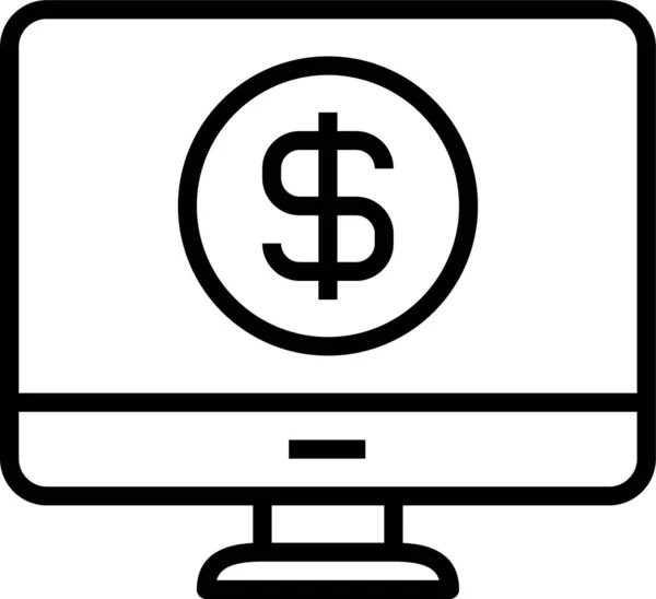 Ikona Urządzenia Monitora Zarysie — Wektor stockowy
