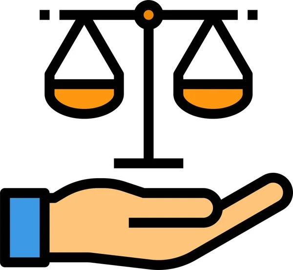 Juez Icono Ley Justicia Estilo Esquema Lleno — Vector de stock