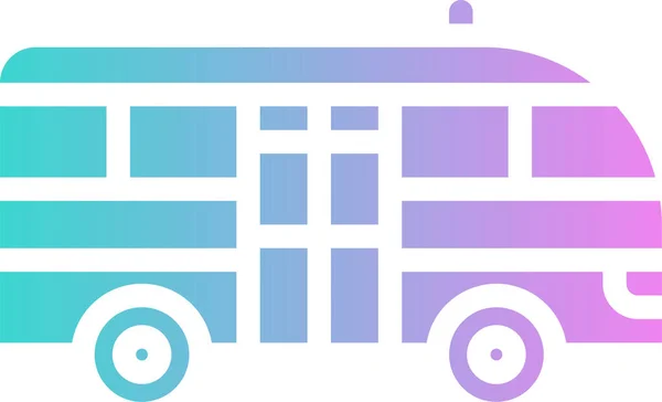 Auto Kleinbus Öffentliche Ikone Solidem Stil — Stockvektor