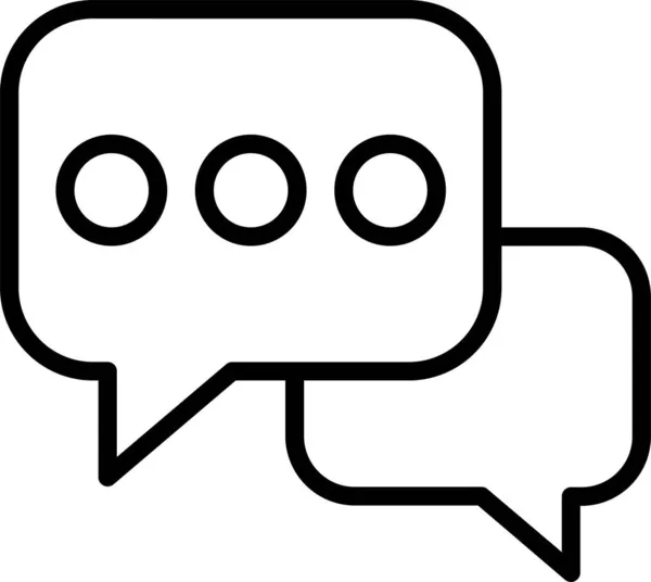 Bericht Communicatie Gesprek Pictogram Grote Lijnen Stijl — Stockvector