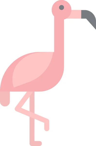 Djur Fågel Flamingo Ikon Platt Stil — Stock vektor
