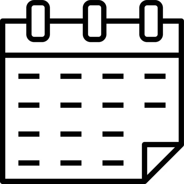 Calendario Eventi Calendario Icona Stile Outline — Vettoriale Stock
