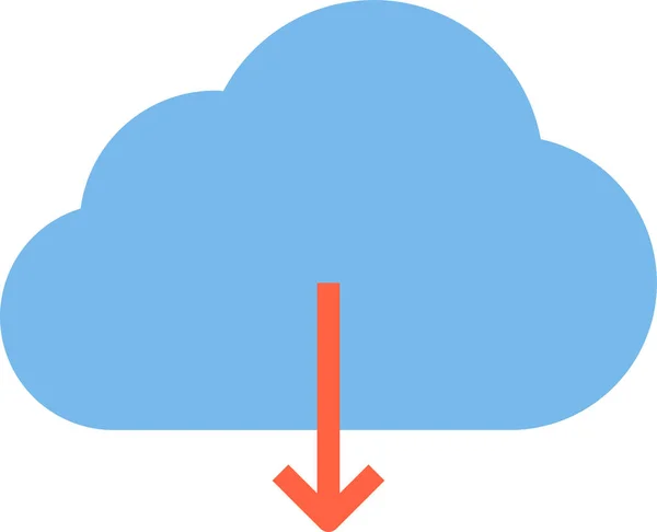 Εικονίδιο Αποθήκευσης Cloud Επίπεδο Στυλ — Διανυσματικό Αρχείο