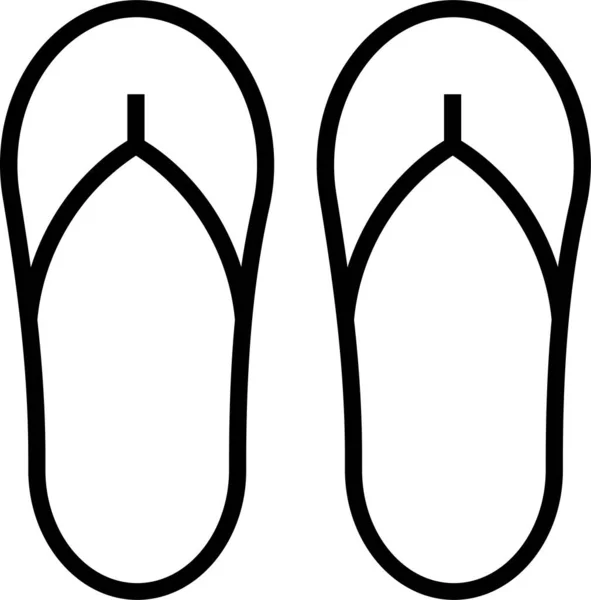 Slippers Flip Flop Icon Outline Style — Stock Vector