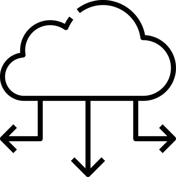 Icône Hébergement Données Cloud — Image vectorielle