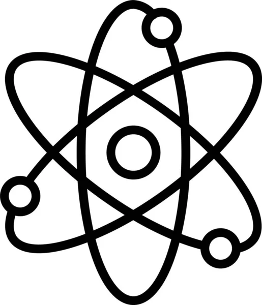 Noyau Atome Icône Électronique Dans Style Contour — Image vectorielle