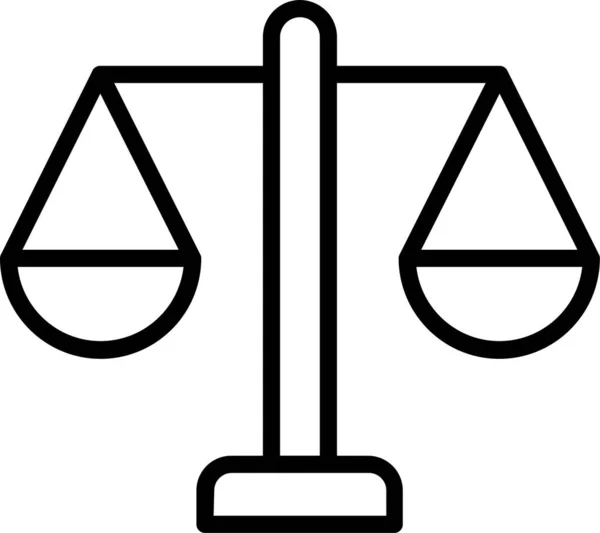 Δικαιοσύνη Δίκαιο Ισορροπία Εικονίδιο Στυλ Περίγραμμα — Διανυσματικό Αρχείο