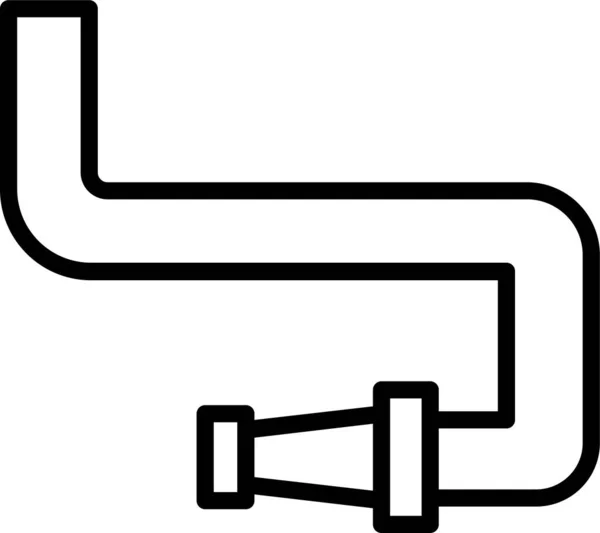 Vodovodní Potrubí Koupelna Ikona Obrysu Stylu — Stockový vektor