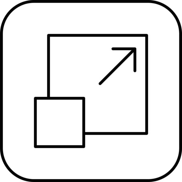 Maximaliseer Het Pictogram Het Volledige Scherm Contourstijl — Stockvector