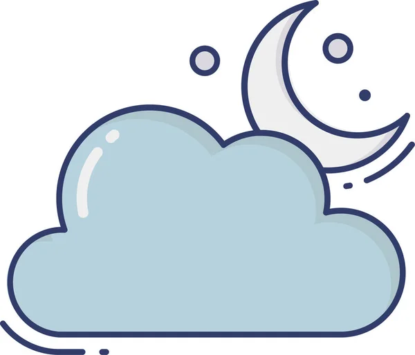 Noche Nube Cielo Icono — Vector de stock