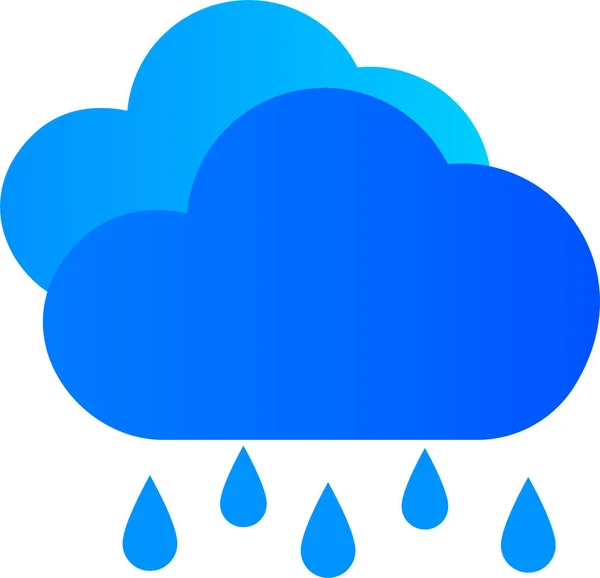 Pioggia Tempo Nuvola Icona — Vettoriale Stock