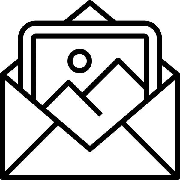 Mail Email Paysage Icône Dans Style Contour — Image vectorielle