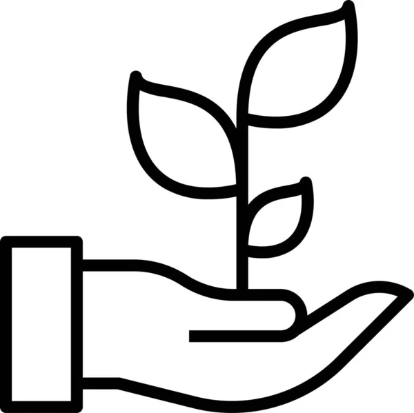 Pflanze Natur Wachstum Ikone Umriss Stil — Stockvektor