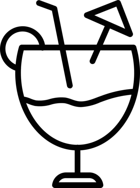 玛嘉莉塔鸡尾酒薄荷图标的轮廓风格 — 图库矢量图片