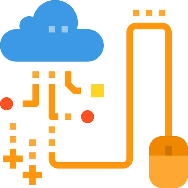 Haga Clic Icono Base Datos Estilo Plano — Vector de stock