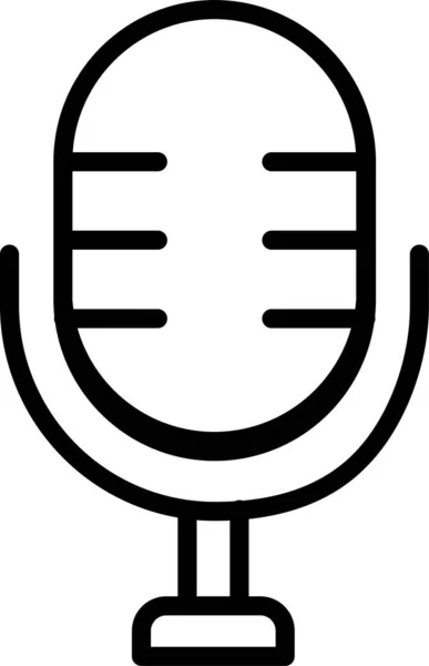 Icona Della Tecnologia Radio Vocale Stile Contorno — Vettoriale Stock