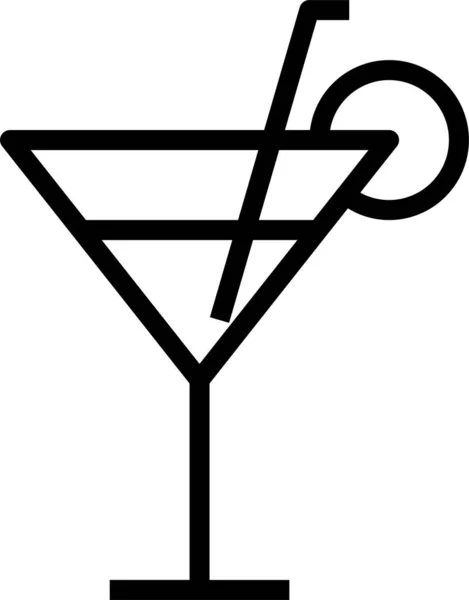 Ikona Imprezy Koktajlowej Stylu Zarys — Wektor stockowy