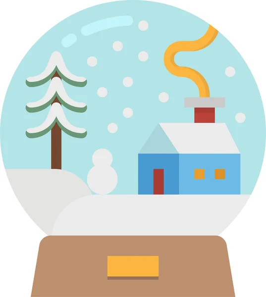 Decoración Bola Nieve Icono Estilo Plano — Vector de stock