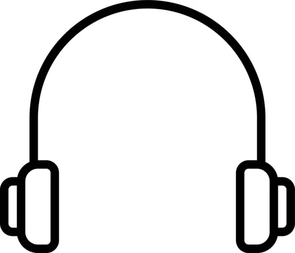 Ikona Zvukových Sluchátek Stylu Osnovy — Stockový vektor
