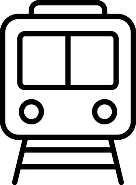 Ikona Metra Kolejowego Pociągu Stylu Zarysu — Wektor stockowy