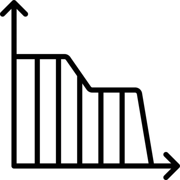 Grafik Istatistik Tablosu Simgesi Ana Hat Biçiminde — Stok Vektör