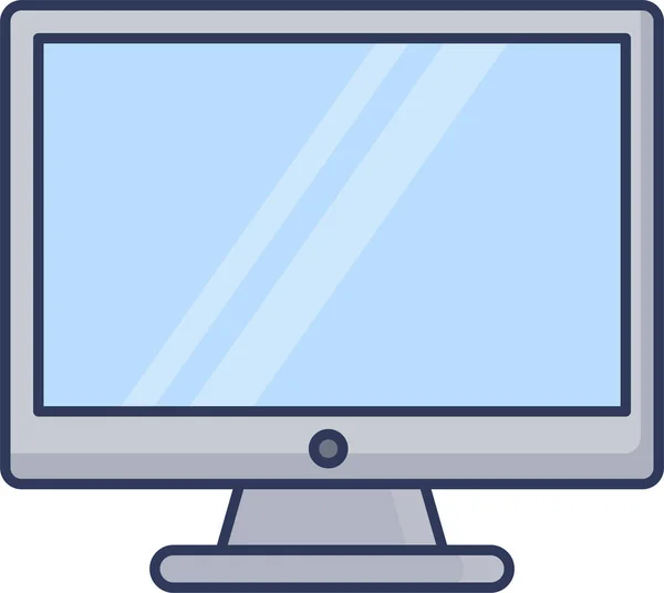 Monitor Scherm Computer Pictogram Gevulde Outline Stijl — Stockvector