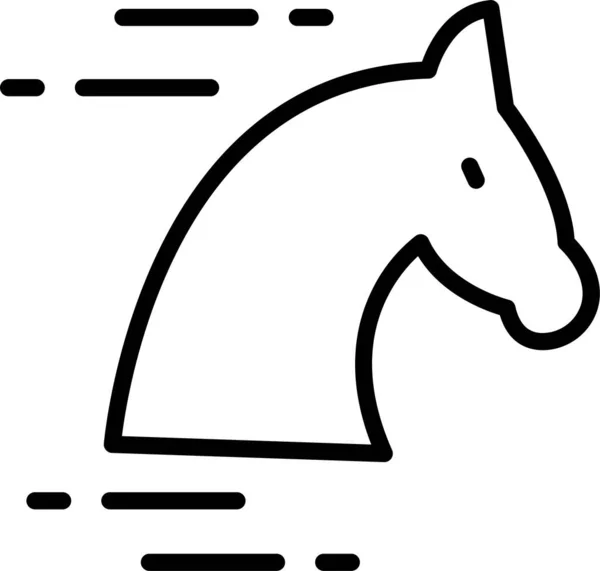 Paardenkop Pictogram — Stockvector