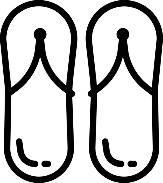 Flip Flipflop Flops Icoon Outline Stijl — Stockvector