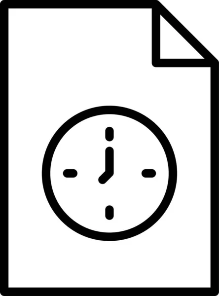 Clock File Pending Icon Outline Style — Stock Vector