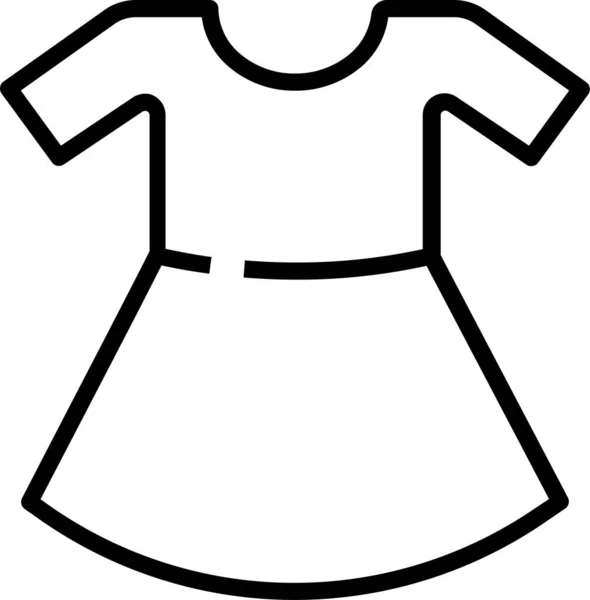 Іконка Одягу Пласкою Сукнею Стилі Контур — стоковий вектор