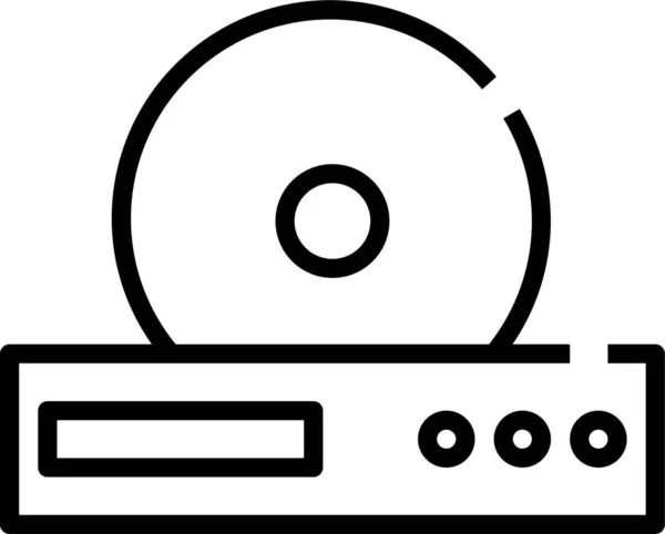 Ikon Musik Pemutar Dvd Dalam Gaya Outline - Stok Vektor