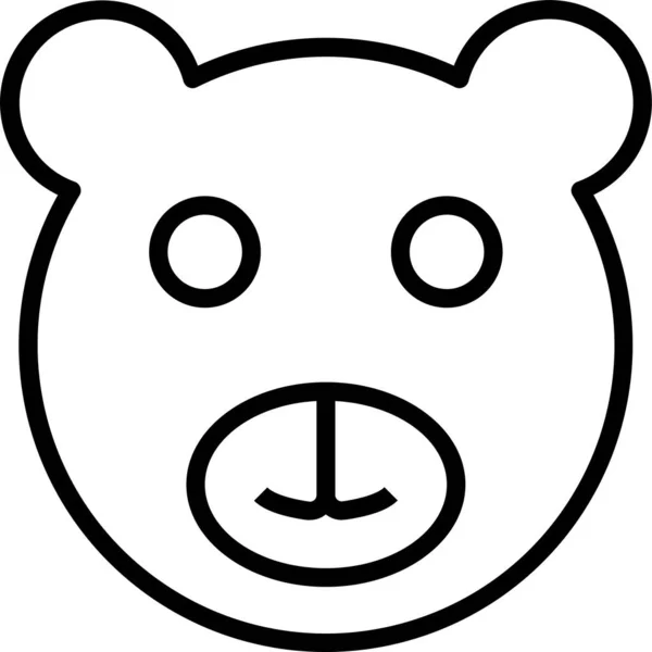 Ikona Zvířecího Loutkového Medvěda Stylu Osnovy — Stockový vektor