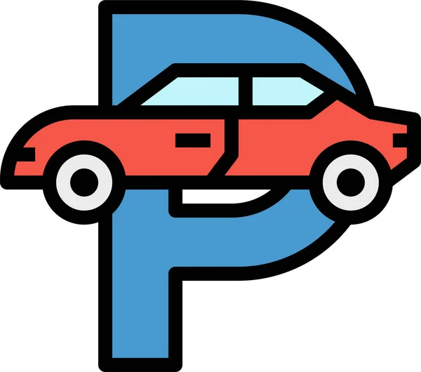 stock vector car parking transport icon in outline style