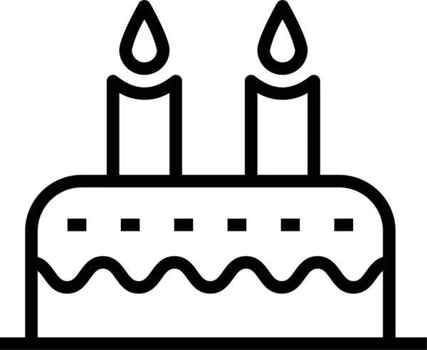 Birthday Cake Party Icon Outline Style — Stock Vector