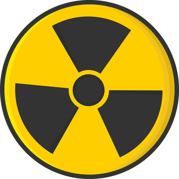 Danger Nuclear Radiation Icon Filled Outline Style — Stock Vector