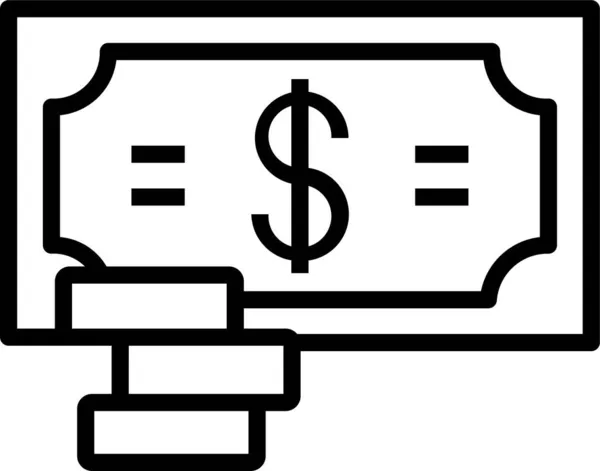 Notas Dinheiro Ícone Dólar —  Vetores de Stock