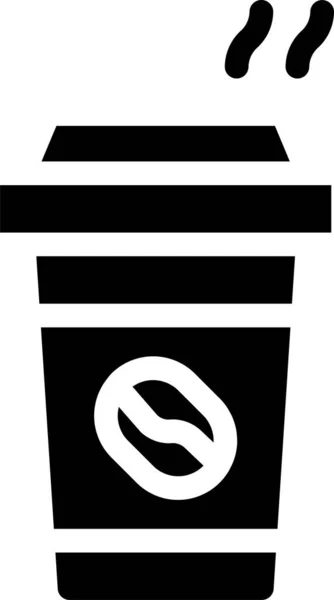 Weg Koffiebeker Pictogram Solide Stijl — Stockvector