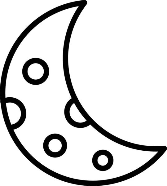 Night Half Moon Icon Outline Style — Stock Vector