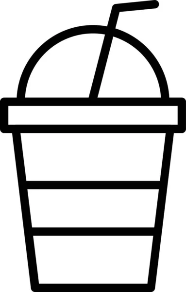 Πλαστικό Κύπελλο Ποτό Εικονίδιο Στυλ Περίγραμμα — Διανυσματικό Αρχείο