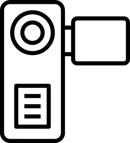 ビデオカメラのビデオレコーダーのアイコンのアウトラインスタイル — ストックベクタ