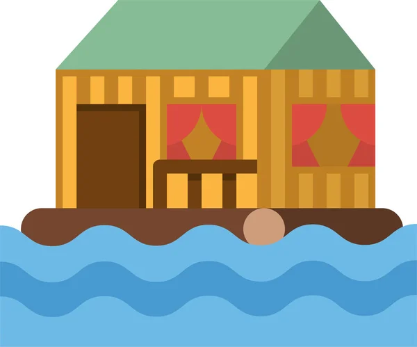 平整风格的房屋船图标 — 图库矢量图片