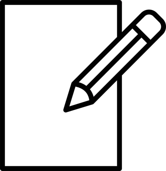 Crayon Document Stylo Icône Dans Style Contour — Image vectorielle