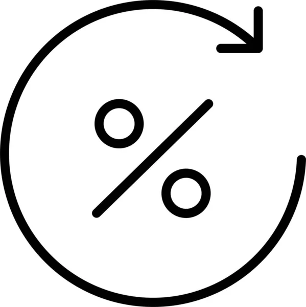 Icône Réduction Flèche Circulaire Dans Style Contour — Image vectorielle