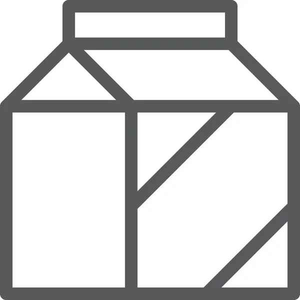 Taslak Biçiminde Karton Süt Kutusu Simgesi — Stok Vektör
