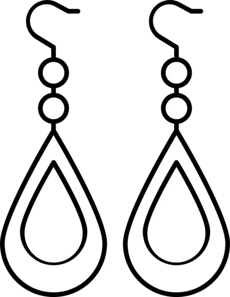 Сережки Дорогоцінний Значок Моди Контурному Стилі — стоковий вектор