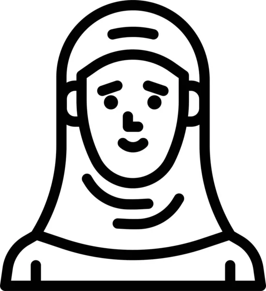 Árabe Avatar Islam Icono Categoría Avatar — Vector de stock