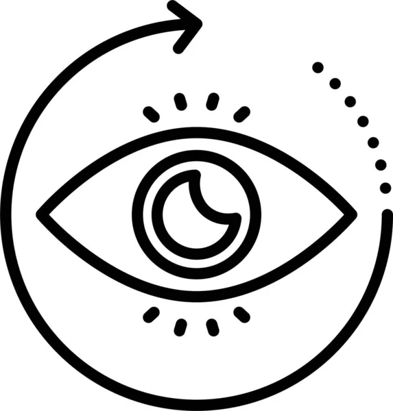 Ícone Seta Grau Olho Estilo Esboço — Vetor de Stock