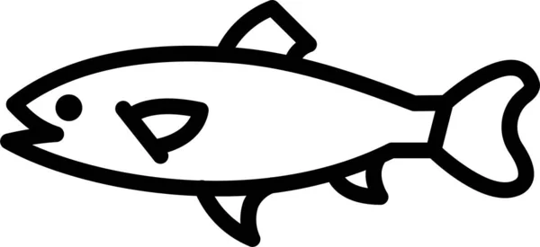 魚のアザラシ型ドリーアイコンのアウトラインスタイル — ストックベクタ